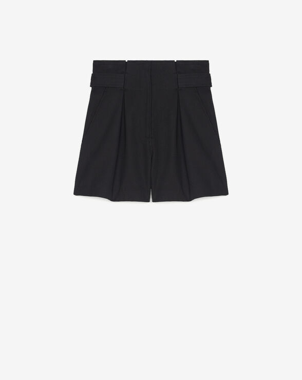 VELORIA PLEATED HIGH-RISE SHORTS