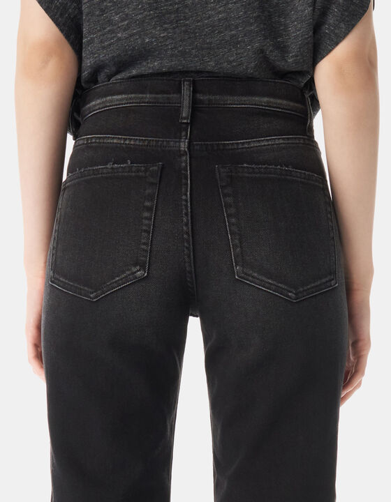 FADED HIGH-WAISTED JEANS