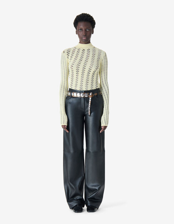 PULL AJOUR&Eacute; &Agrave; COL MONTANT