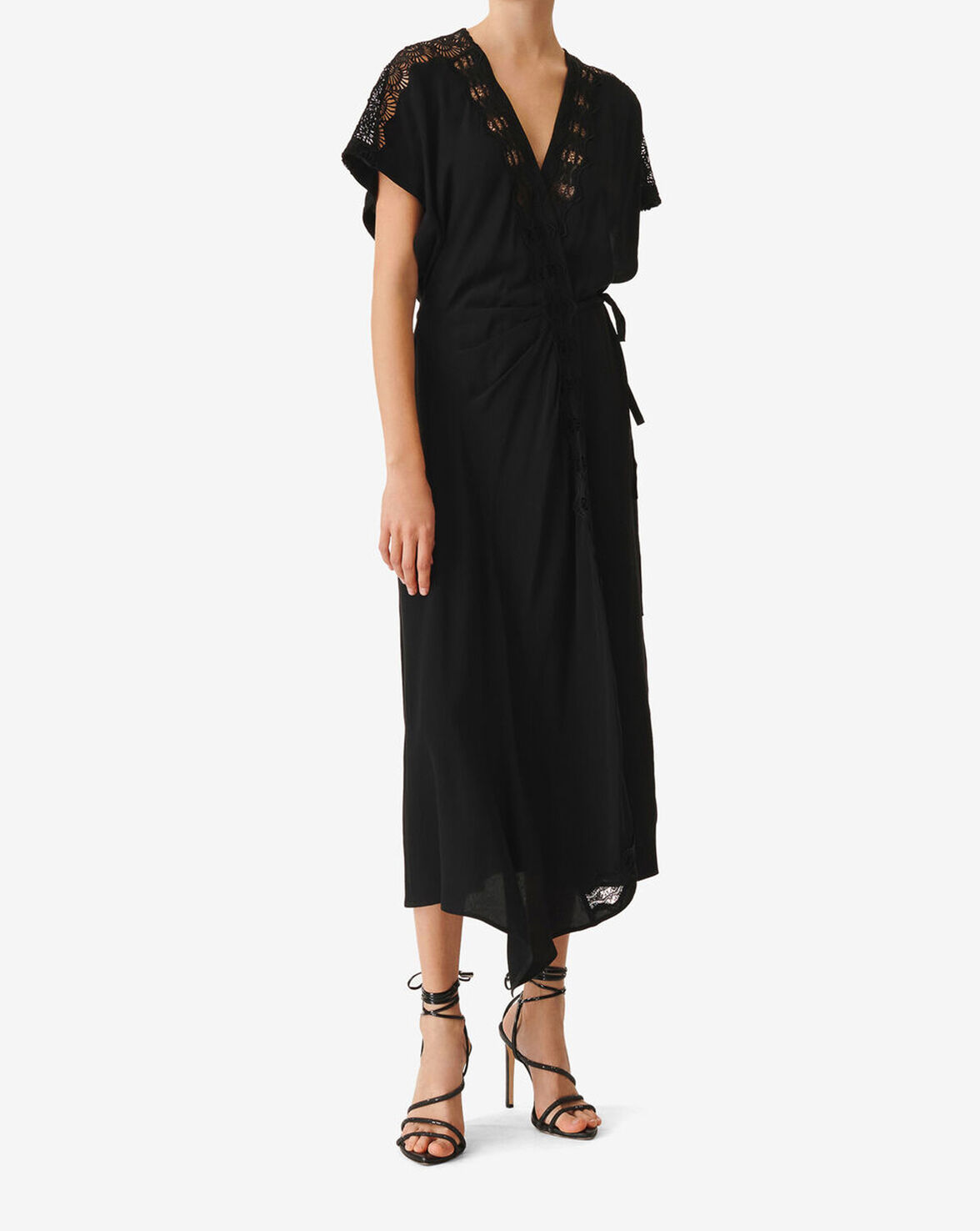 Iro Britta Long Lace Dress In Black | ModeSens