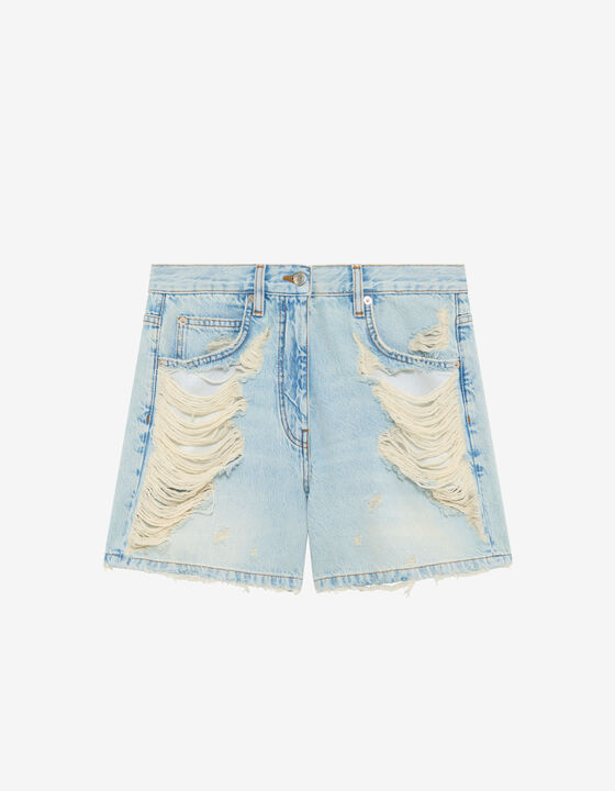 RIPPED DENIM SHORTS