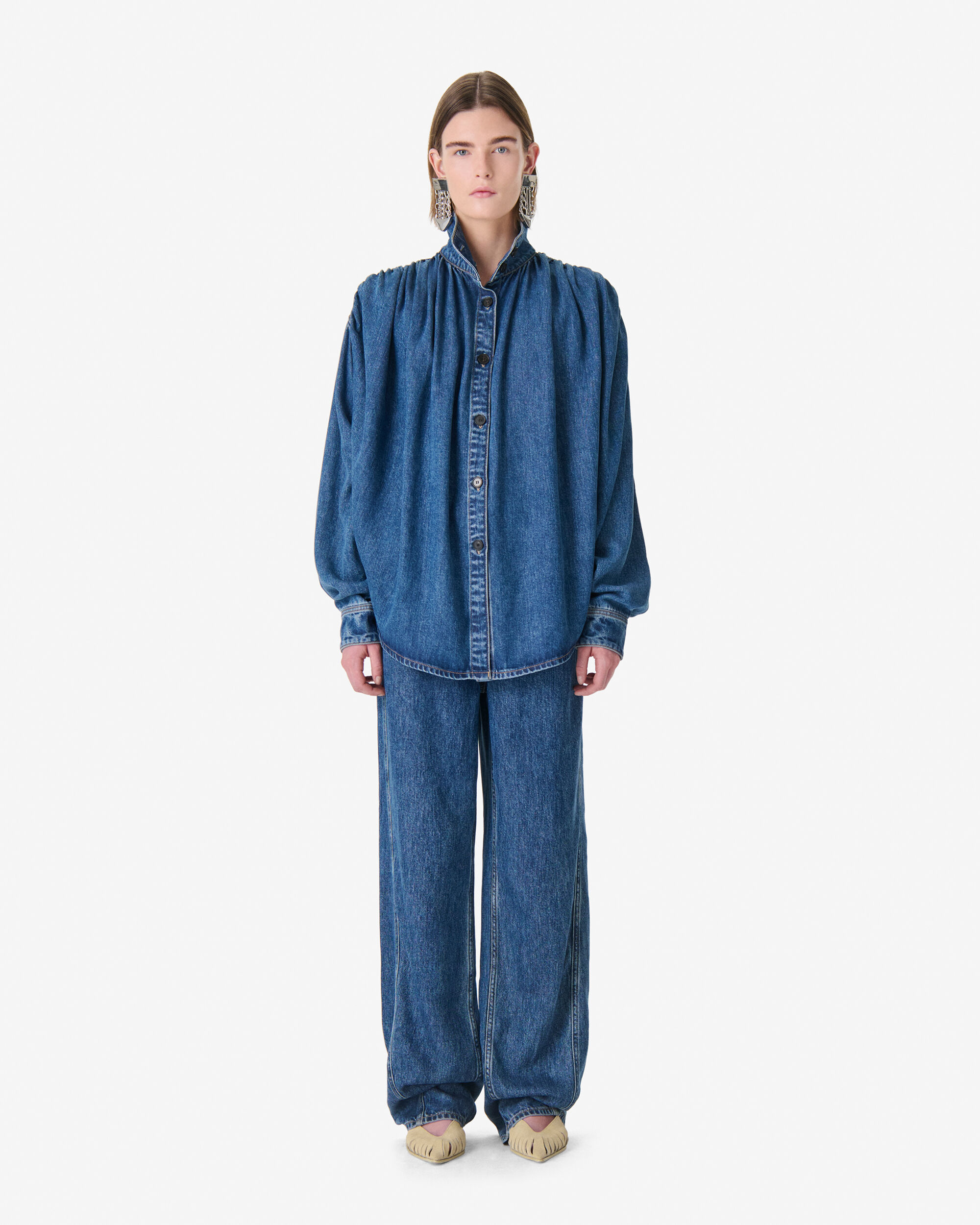 JULIE women blue tencel fluid denim shirt | IRO