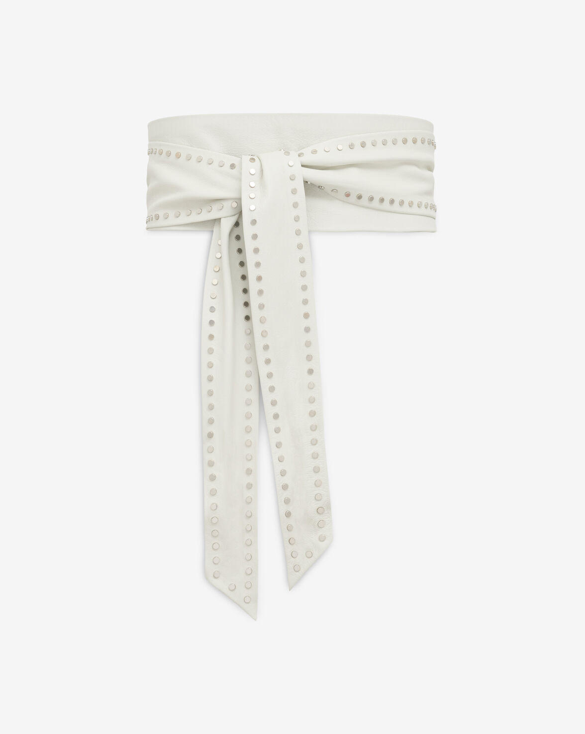 Iro Neraday Studded Leather Belt In Optical White