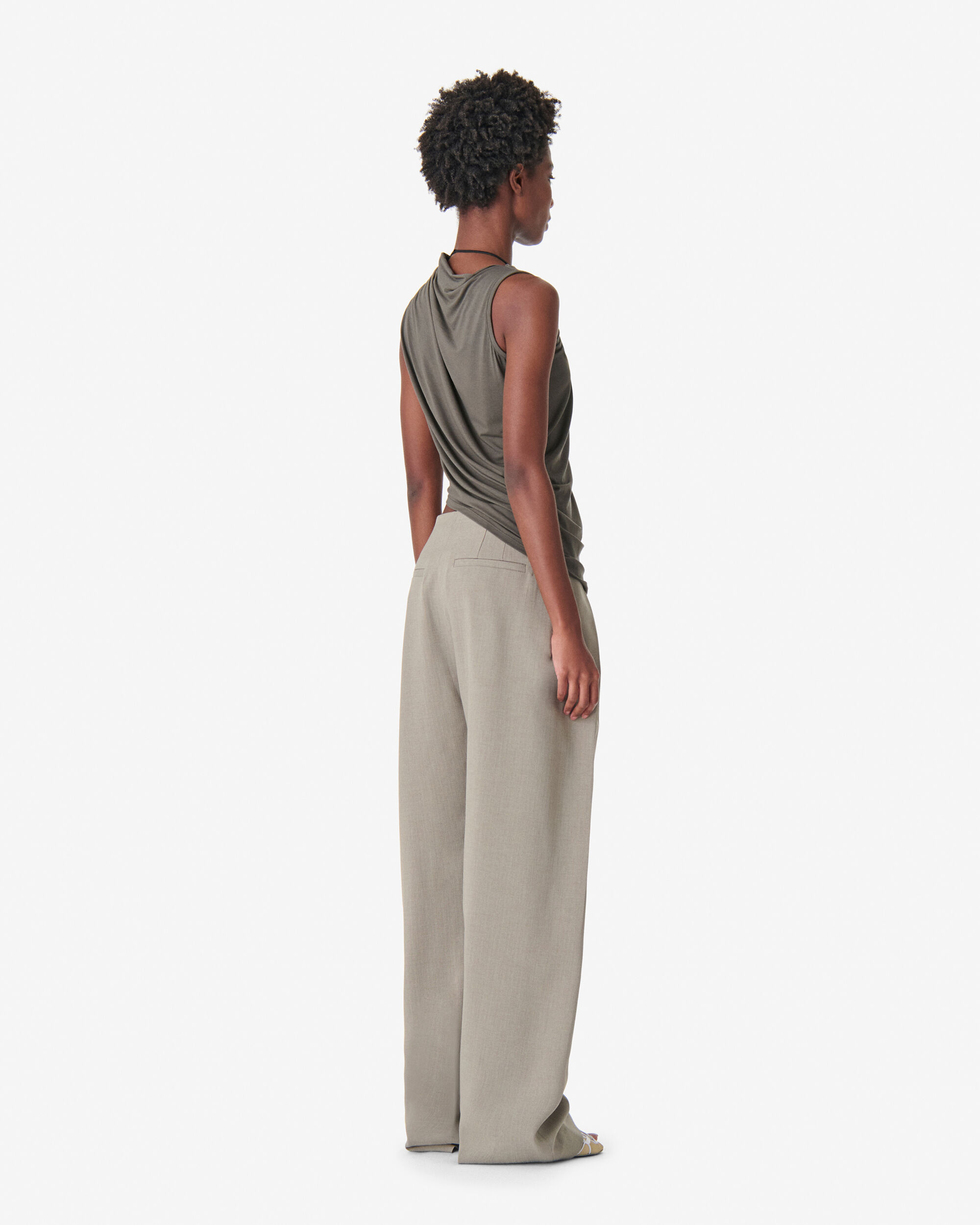 ZORYA women green asymmetrical draped top | IRO