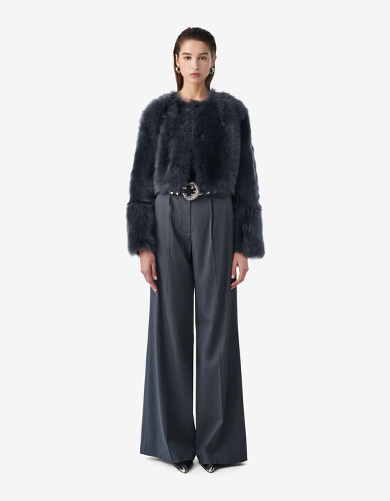 CROPPED SHEARLING JACKET