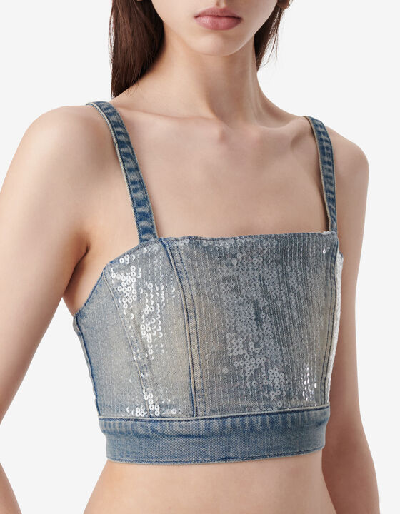 TOP COURT &Agrave; SEQUINS