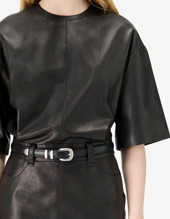 LEATHER MINI DRESS