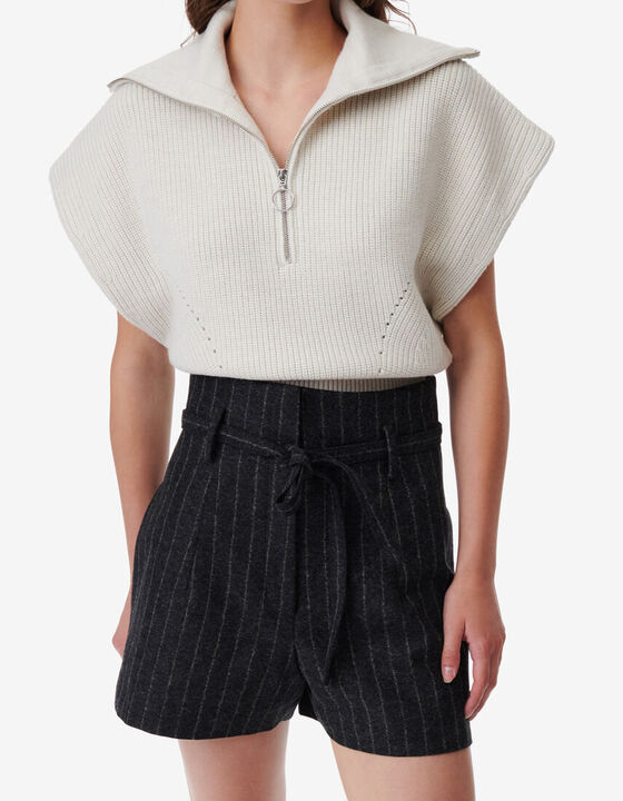ZIPPERED-COLLAR SWEATER