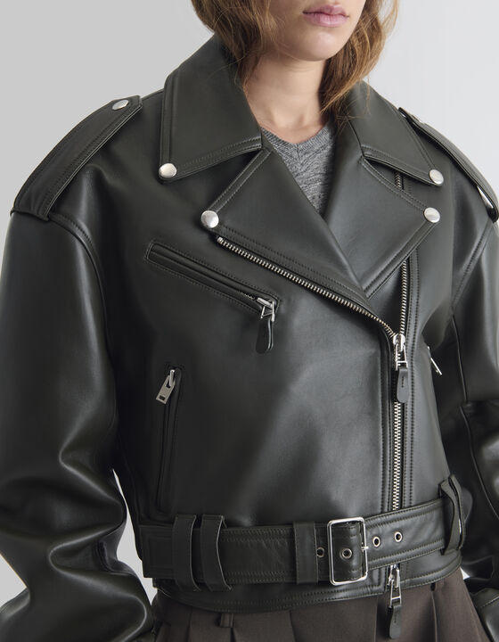 BLOUSON OVERSIZE EN CUIR