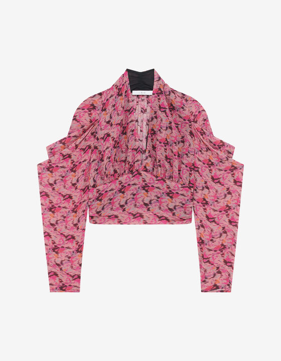 V-NECK PRINT TOP