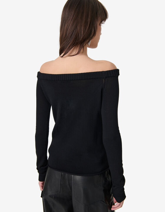 KNITTED BARDOT NECKLINE SWEATER
