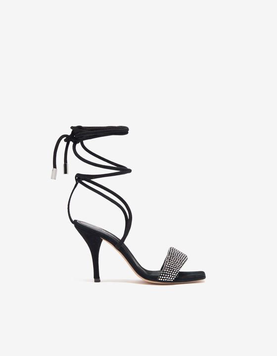 PADDY LEATHER AND RHINESTONE SANDALS