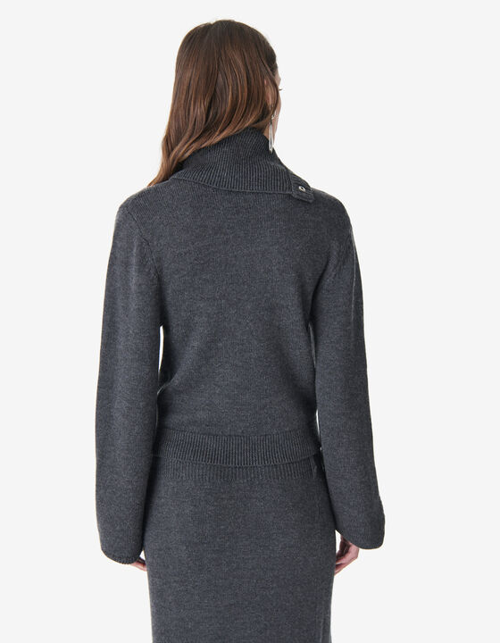 CROSS-NECK SWEATER WITH STUDS