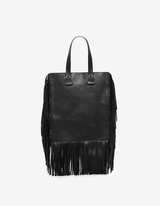 LEATHER FRINGED TOTE BAG