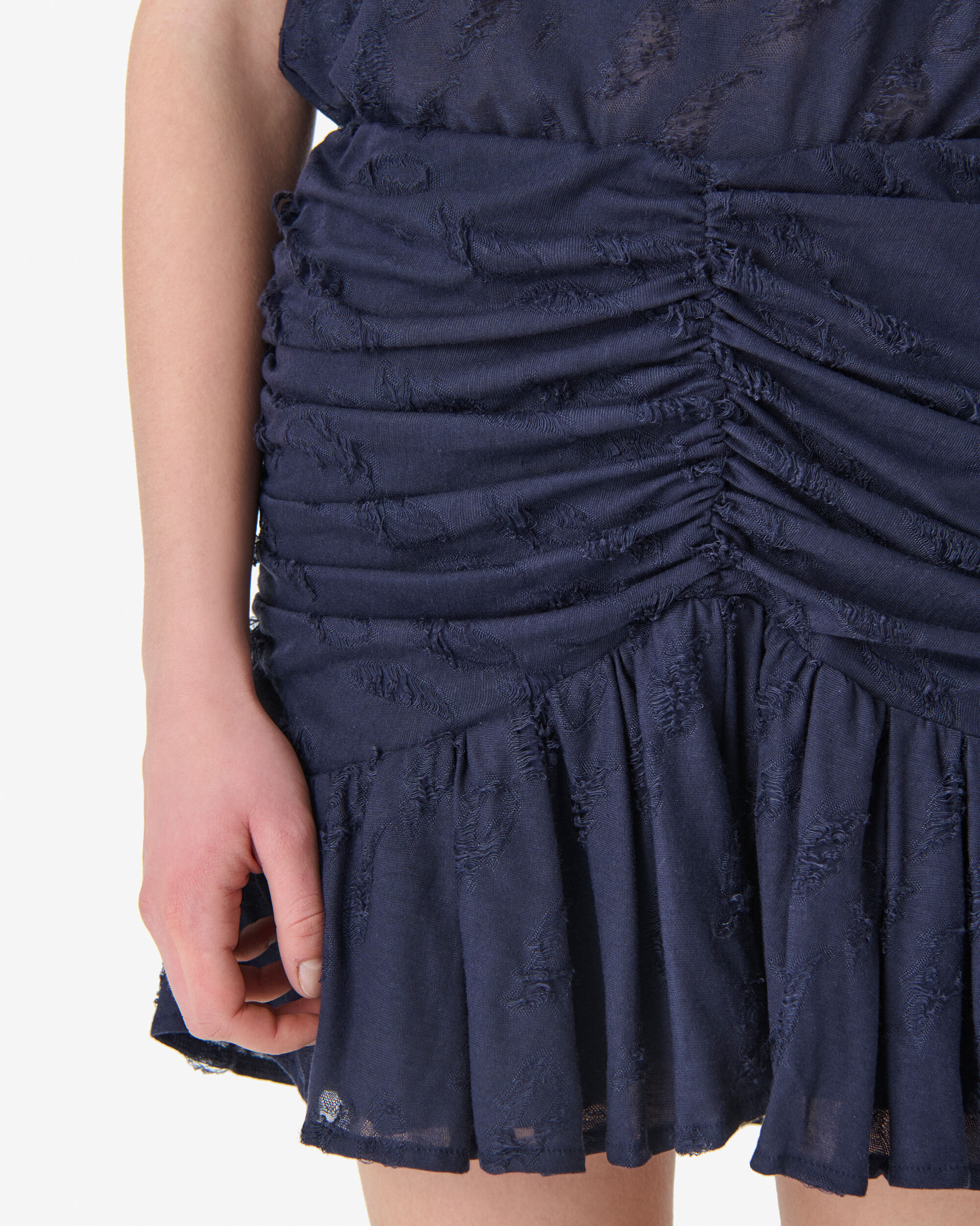 スカート MINKIMHO TRON SKIRT (1) HASLEY women blue textured mini skirt | IRO
