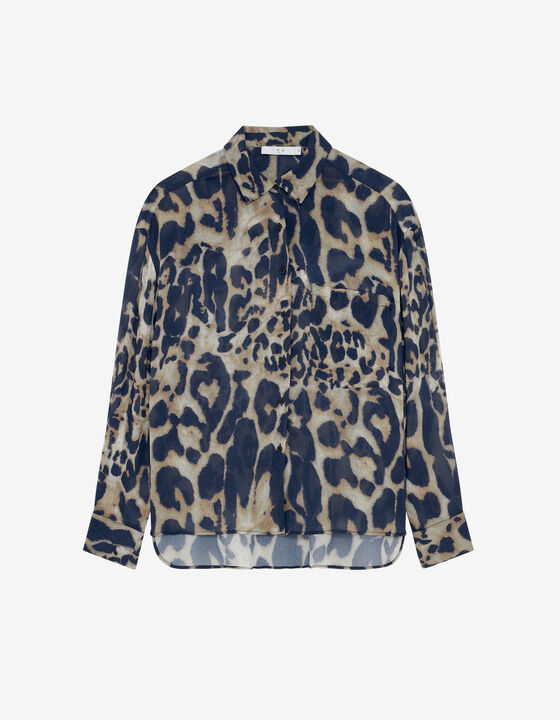 FLOWY LEOPARD-PRINT SHIRT