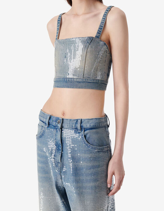 TOP COURT &Agrave; SEQUINS