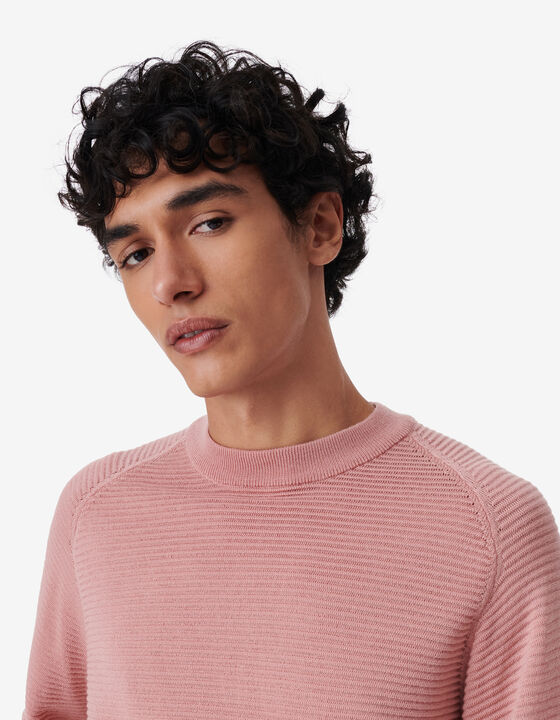 ROUND-NECK RIBBED SWEATER