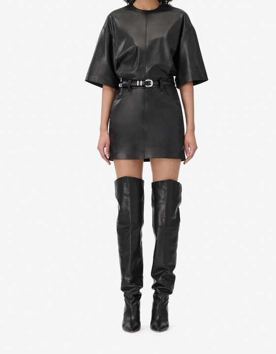 LEATHER MINI DRESS