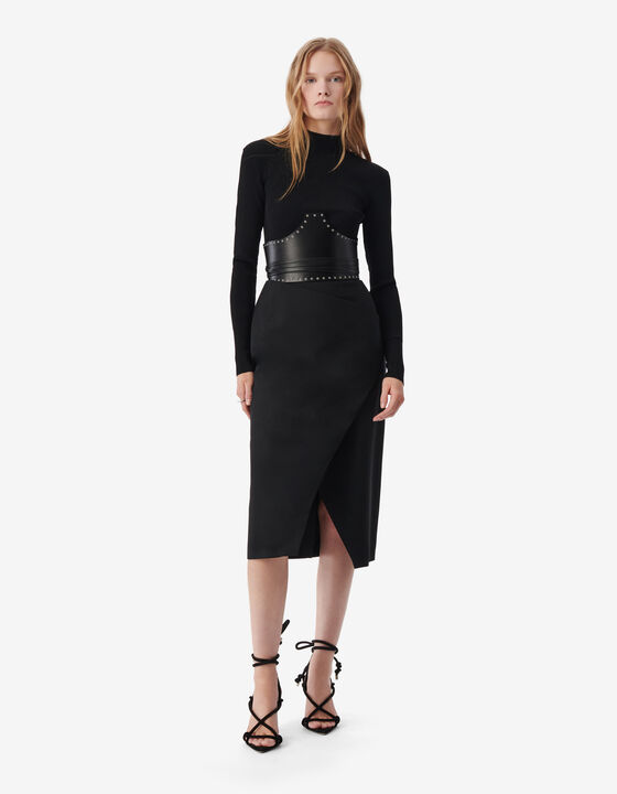 MID-LENGTH WRAP SKIRT