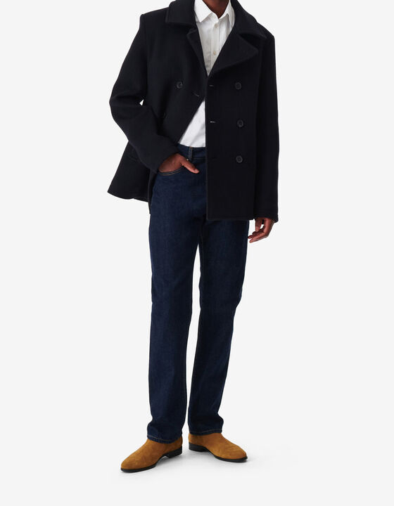 NAVY BLUE WOOL PEACOAT