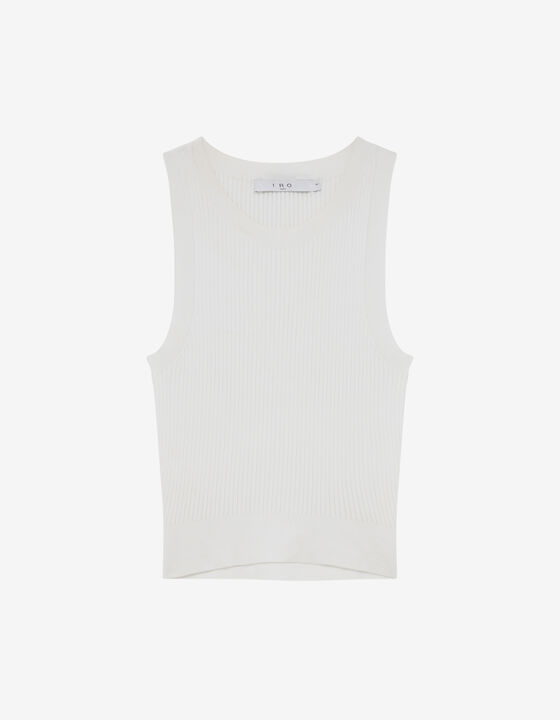 RIBBED SLEEVELESS SWEATER