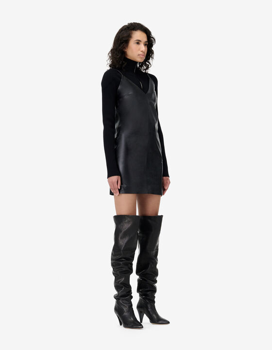 LEATHER MINI DRESS