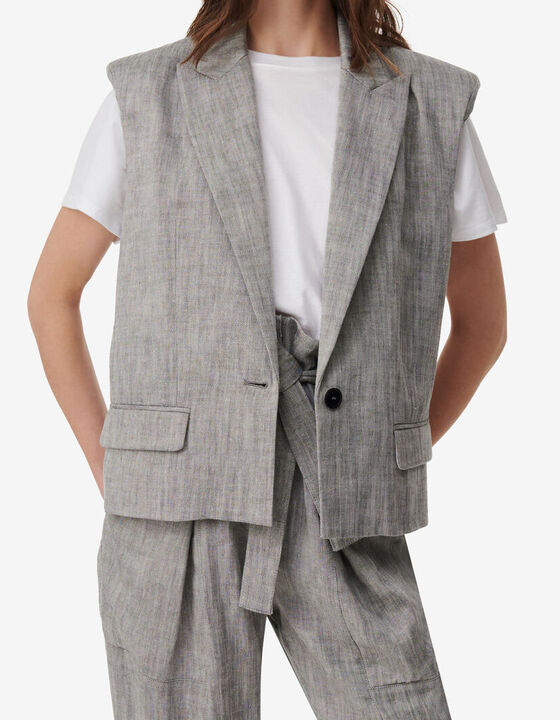 SLEEVELESS SUIT JACKET