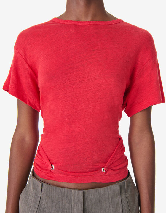 OPEN-BACK LINEN T-SHIRT