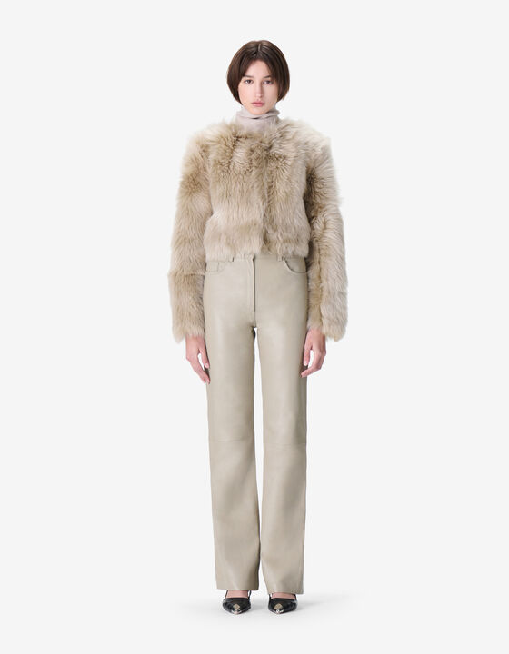 CROPPED SHEARLING JACKET