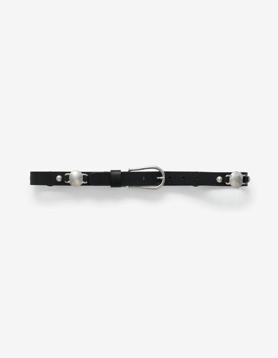 THIN LEATHER BELT WITH YOKES