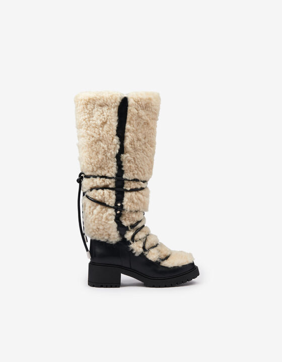PLUMY PLATFORM LEATHER BOOTS