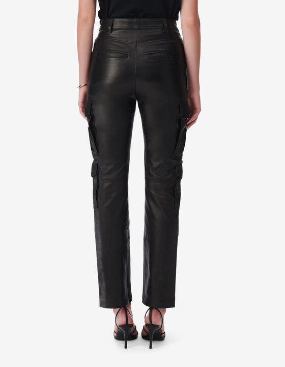 LEATHER CARGO PANTS