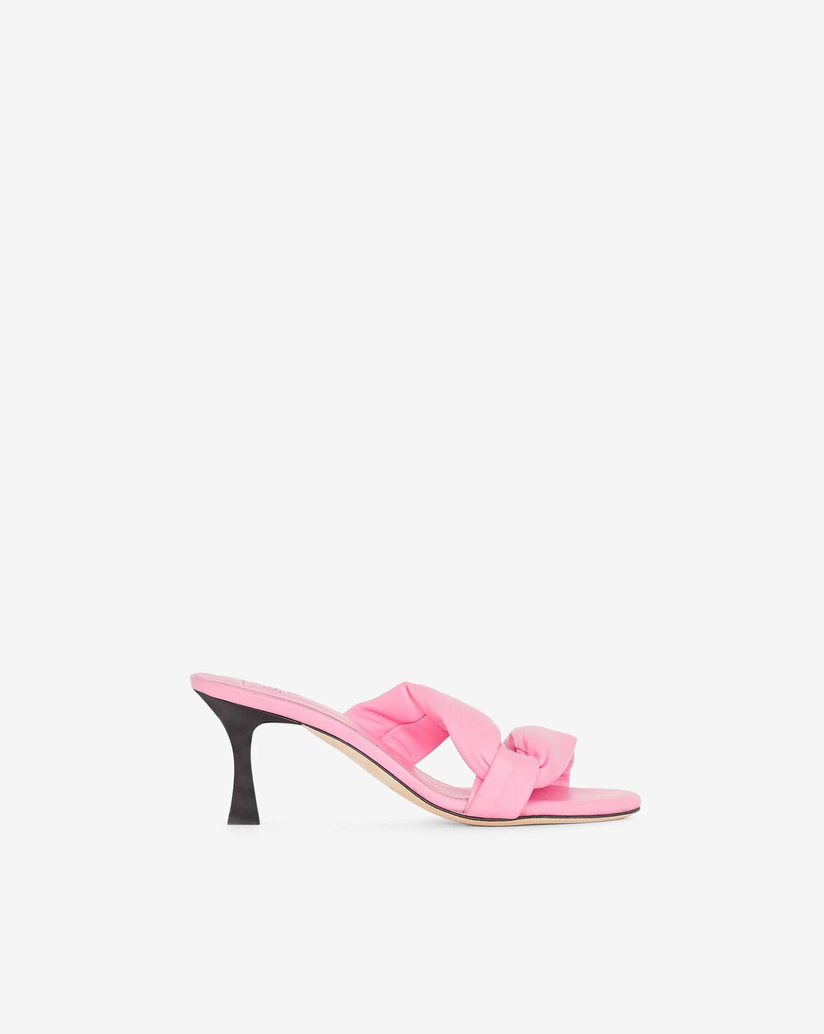 Iro Dydlee Drape Heeled Leather Mules In Candy Pink