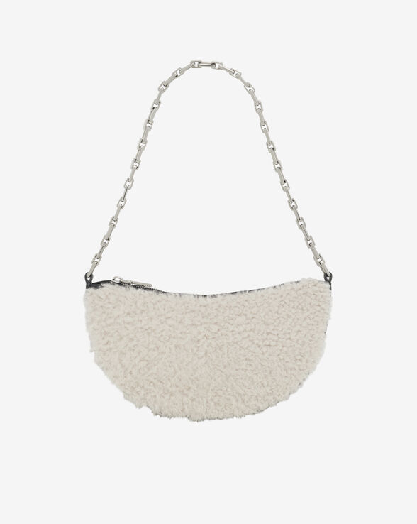 ARC CLUTCH FUR SHEARLING AND LEATHER SHOULDER BAG