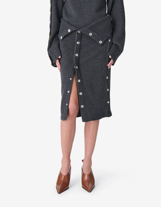 WOOL MIDI SKIRT
