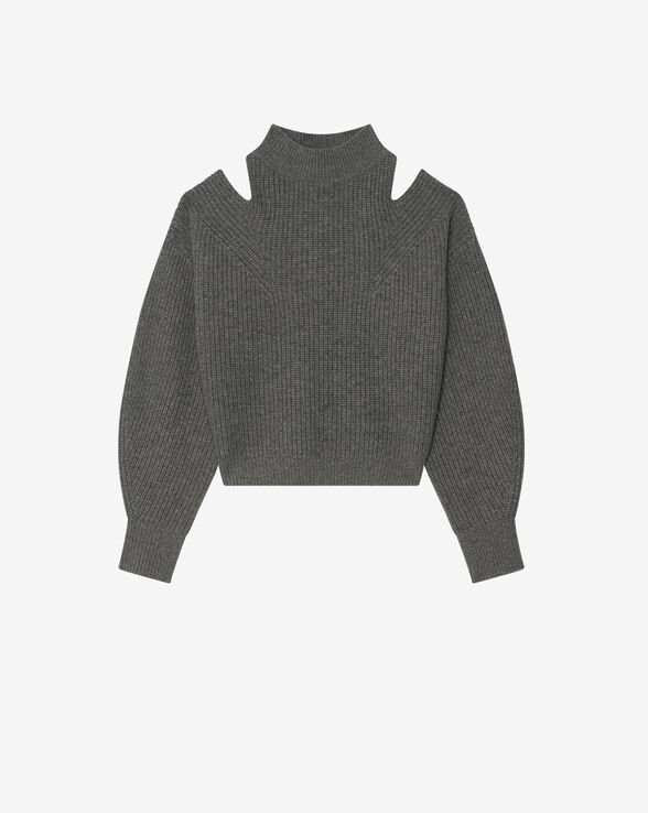 KIMIKO HIGH-NECK SWEATER WITH CUT-OUTS