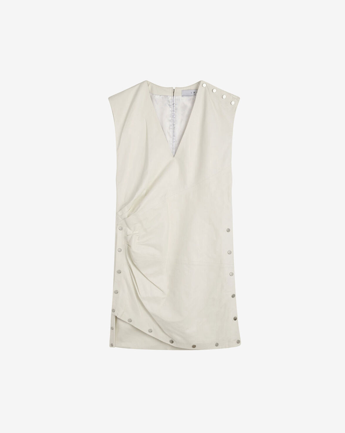 Iro Jeane Leather Stud-embellished Mini Dress In Natural White