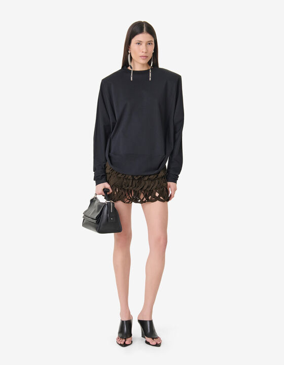 LONG-SLEEVED RUFFLED T-SHIRT