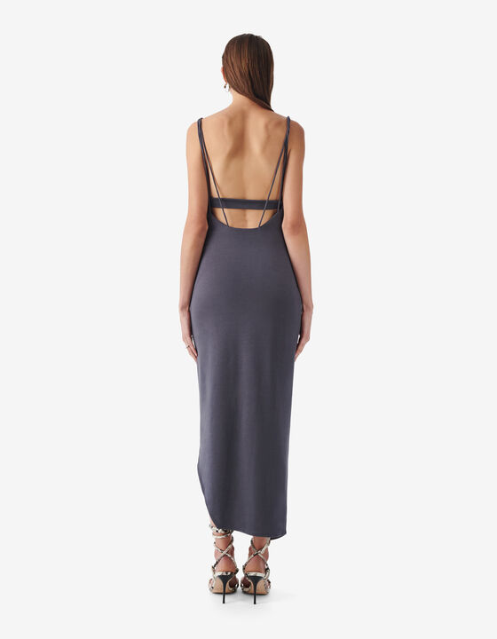 LONG STRAPLESS DRESS