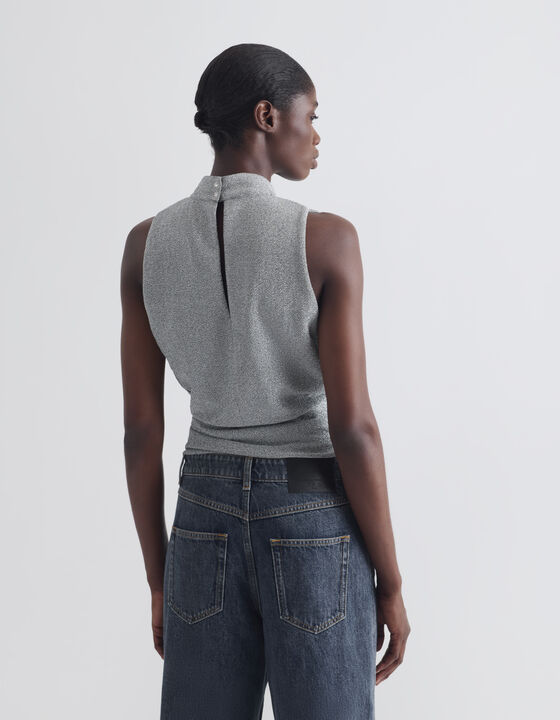 IRIDESCENT DRAPED TOP