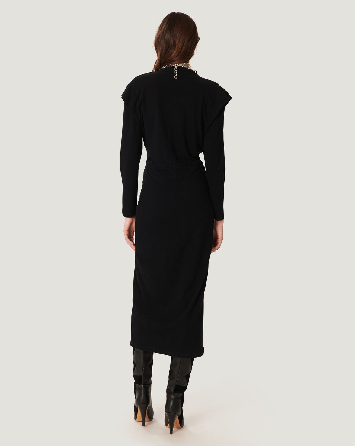 SIBALA DRAPED COTTON MIDI DRESS image number null