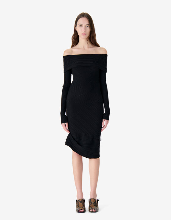 MIDI DRESS WITH BARBET COLLAR