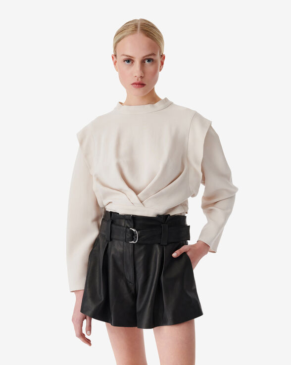 JOANA PLEATED TOP WITH REAR CUT-OUT