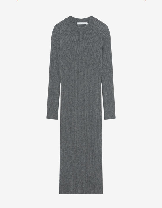 CASHMERE RIBBED MAXI DRESS