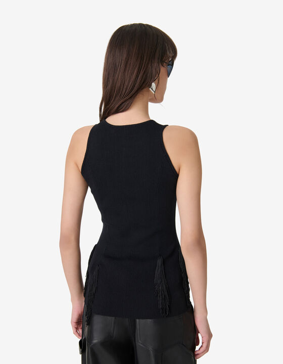 SLEEVELESS FRINGED TOP