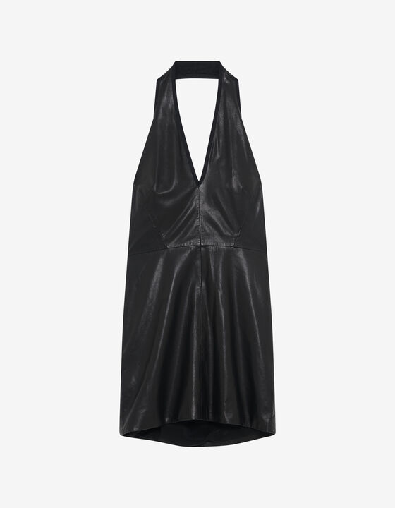 HALTER LEATHER DRESS