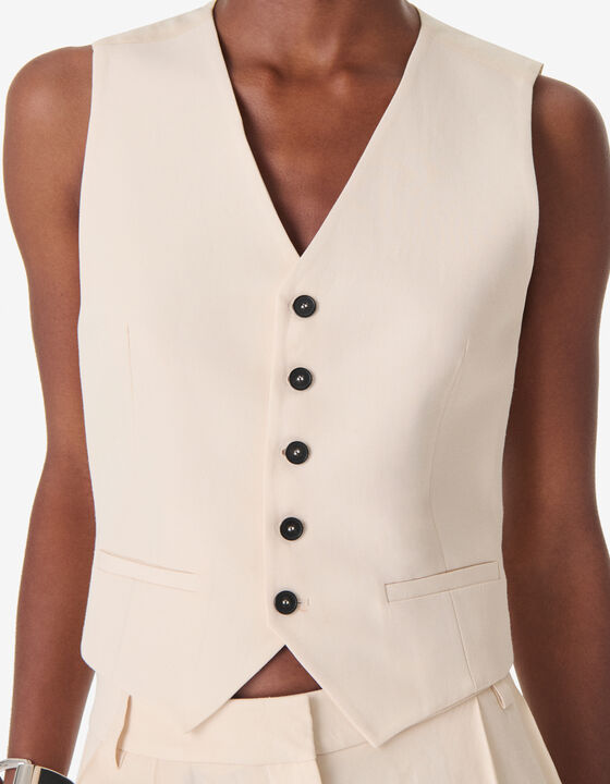 BI-MATERIAL SUIT VEST