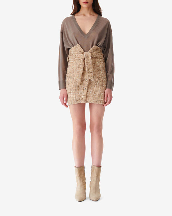 JUPE COURTE CEINTURÉE EN TWEED TOMIA