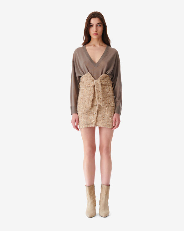 TOMIA SHORT BELTED TWEED SKIRT